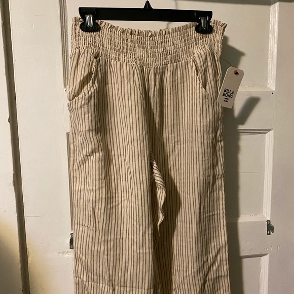 NWT! Billabong New Waves Wide Leg Beach Pant Stripe Medium Flowy Lightweight - Picture 15 of 16